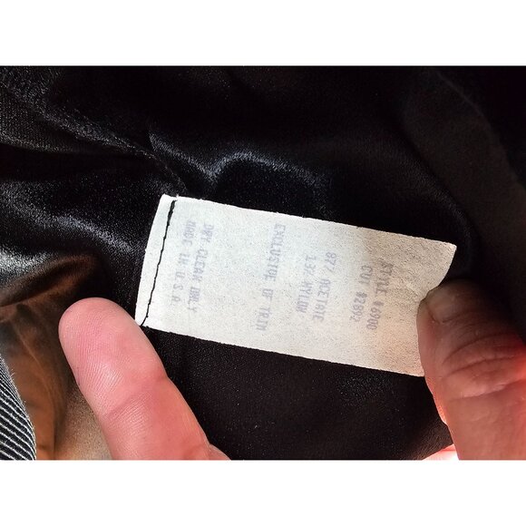 Vintage Cachet Bari Protas Black Dress Beaded Waist Womens Sz M Long Sleeve Gown - Picture 16 of 16